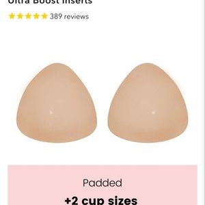 NWT BOOMBA Ultra Boost Bra Inserts Beige B